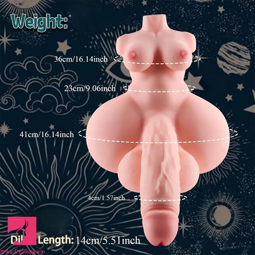 5.51in 3.8lb Shemale Sex Doll Torso Trans Sex Toy with Boobs Ass Dildo