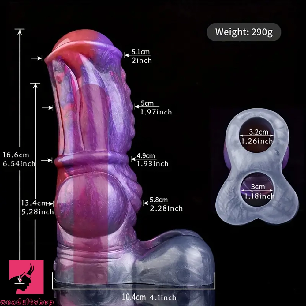 6.54in Silicone Anti-Detachment Ring Flexible Horse Dildo Soft Penis Sleeve
