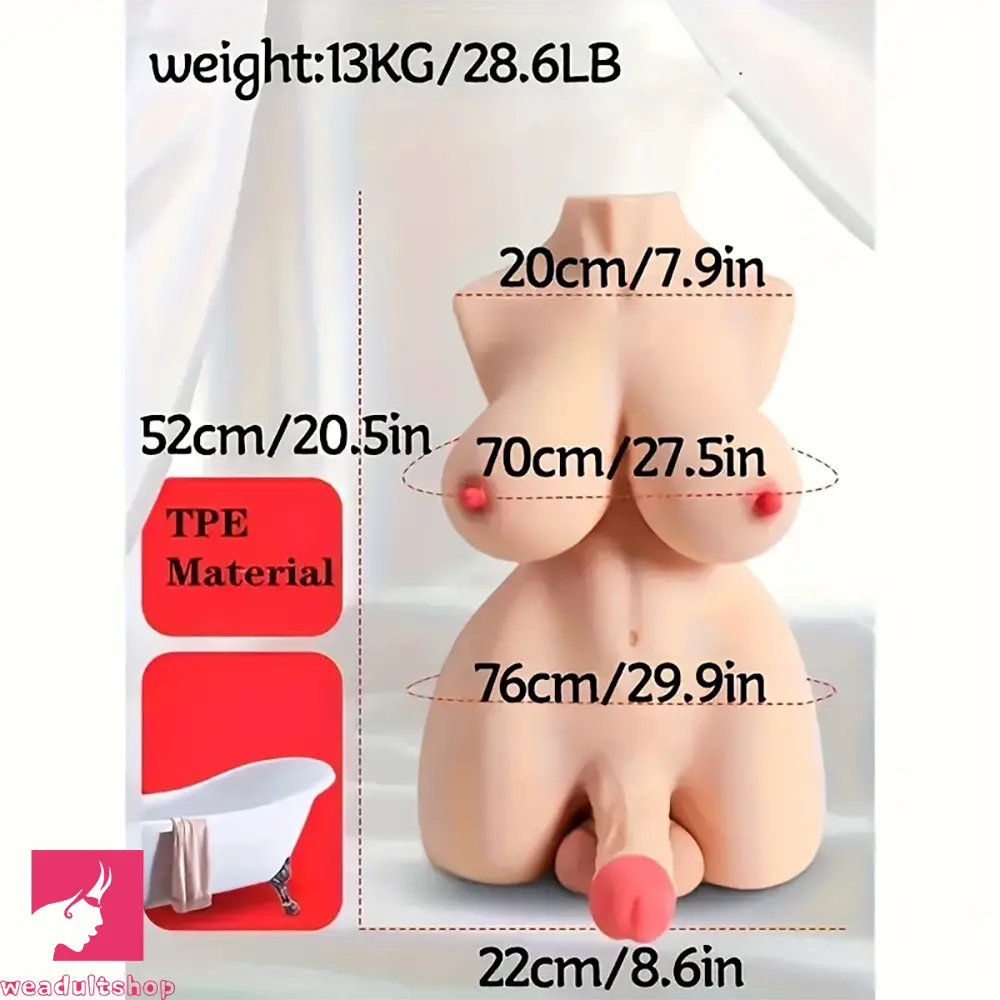 28.6lb Shemale Sex Doll Torso With Realistic Dildo Breasts Realistic Sex Toy