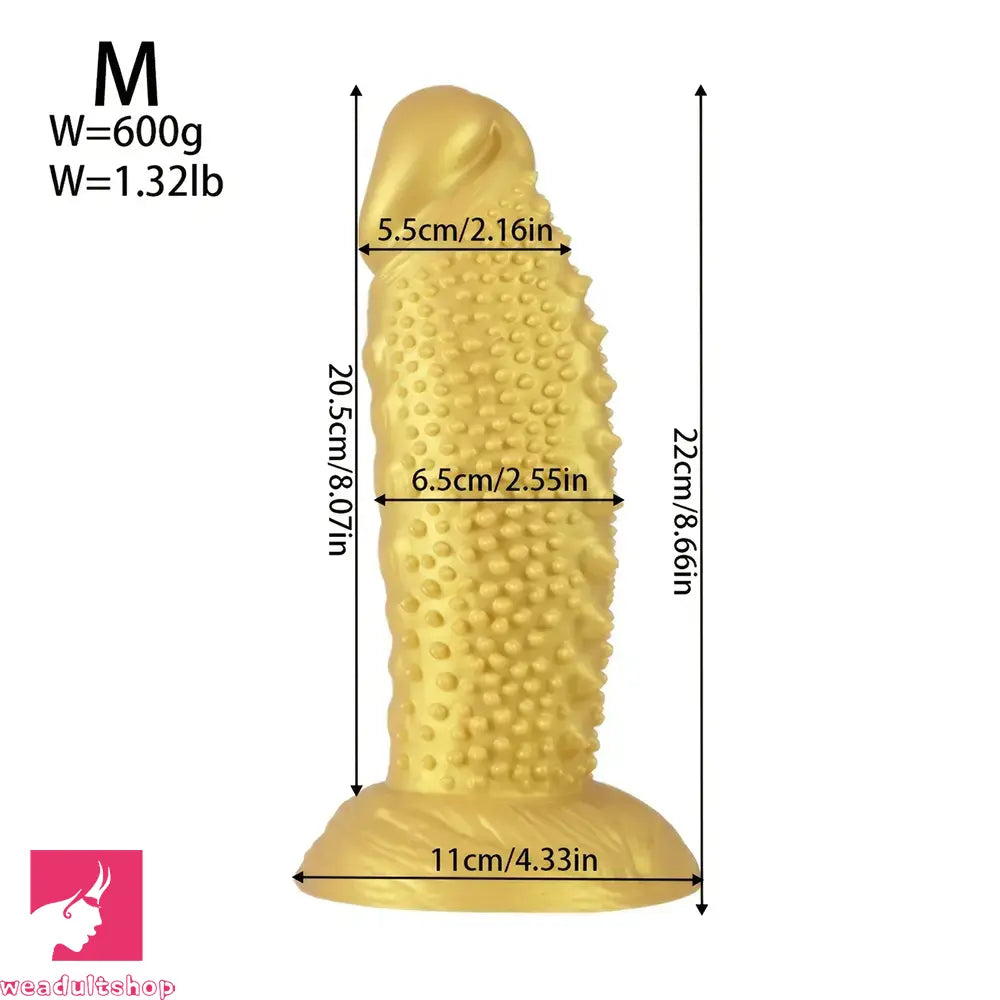 7.08in 8.66in 10.23in 11.81in 13.38in Spiky Particles Huge Dildo With Penis