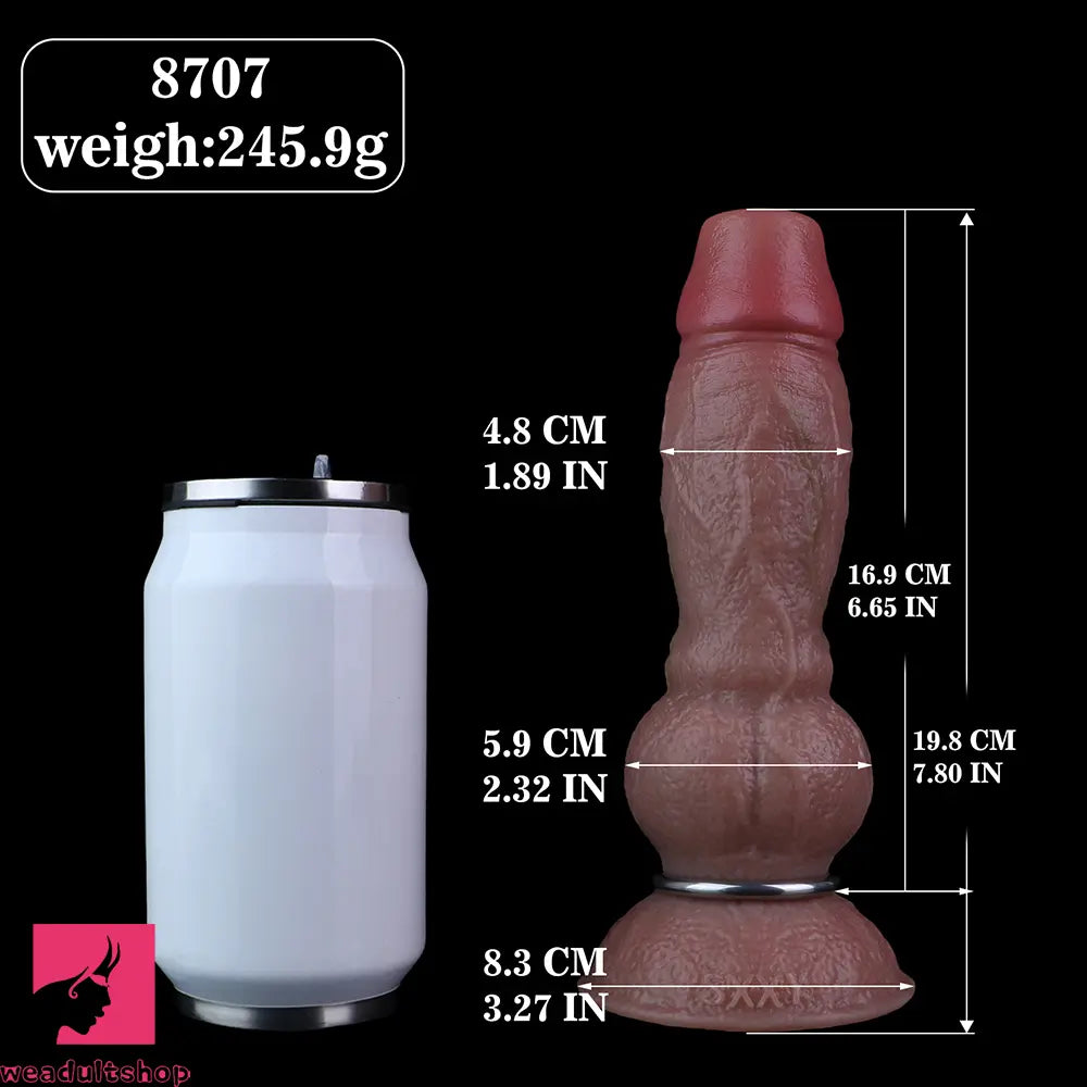 7.8in Ovipositor Platinum Silicone Dildo Realistic Passionate Love Sex Toy