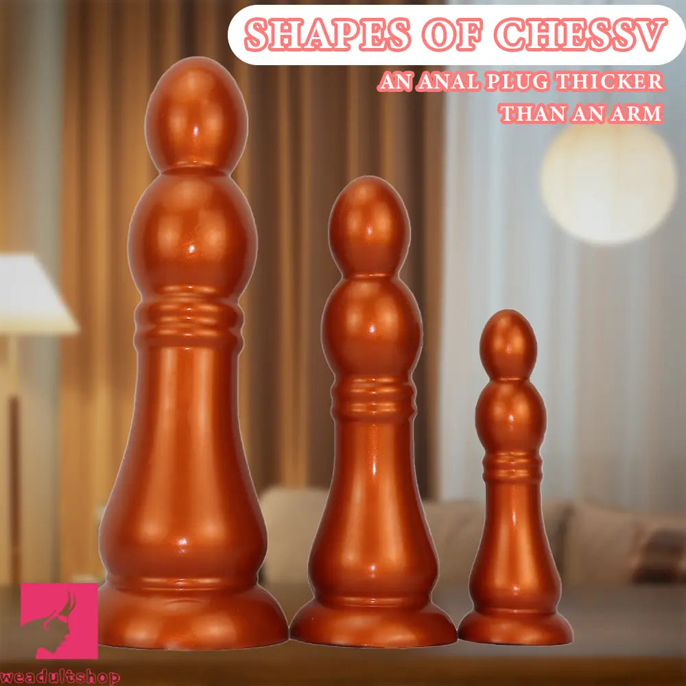 7.04in 9.84in 12.79in Chess Shape Thick Anal Plug Dildo Clitoral Love Toy