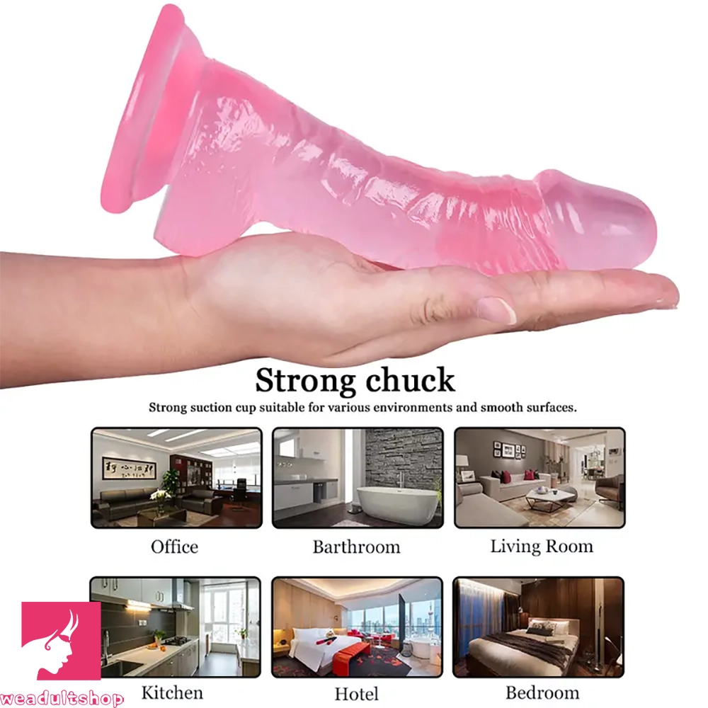 7.87in Real Anal Dildo with Testis Strong Suction Cup Clit Sex Stimulator