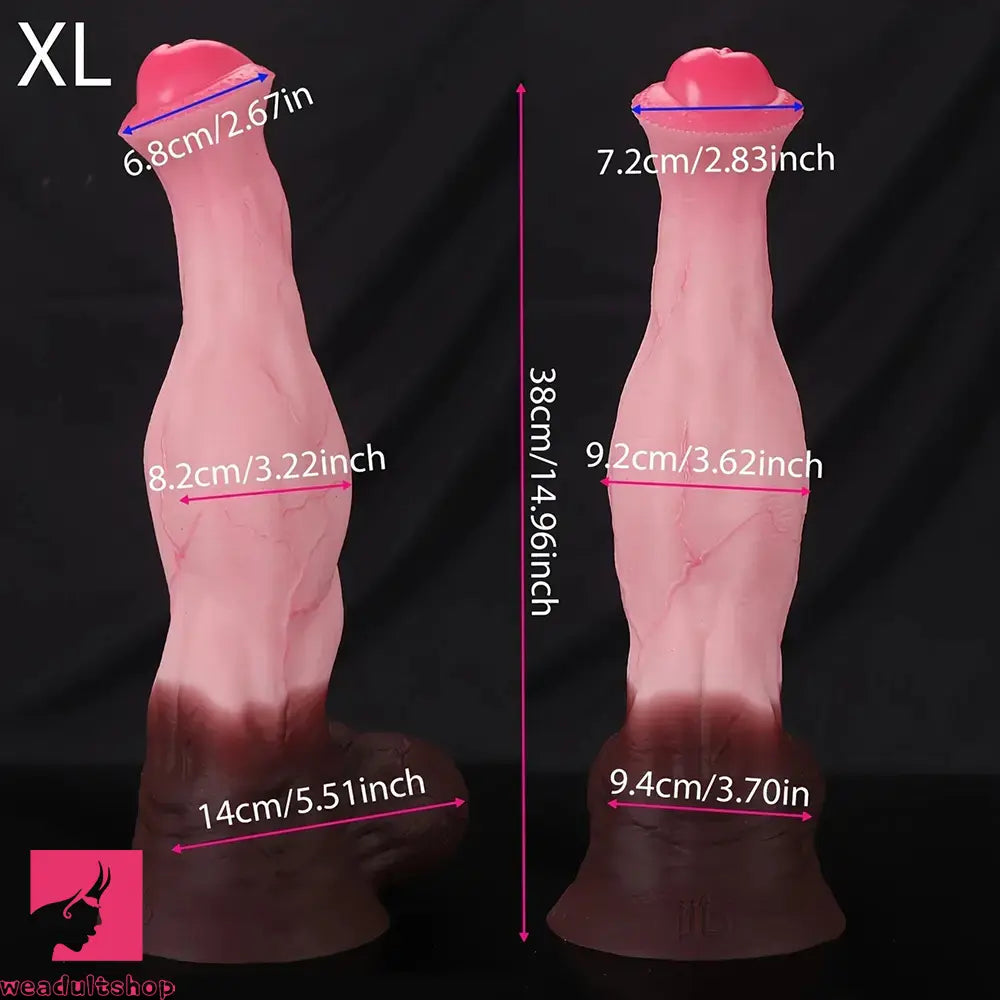 9.05in 10.62in 12.59in 14.96in Horse Knot Cock Dildo Big Silicone Soft Dildo