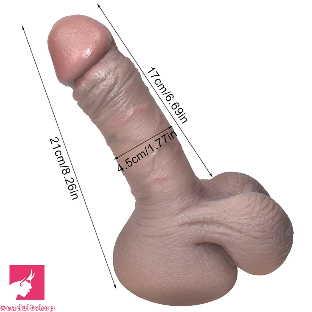 8.26in Silicone Soft Realistic Feel Like Skin Dildo Adult Female Clit Sex Toy