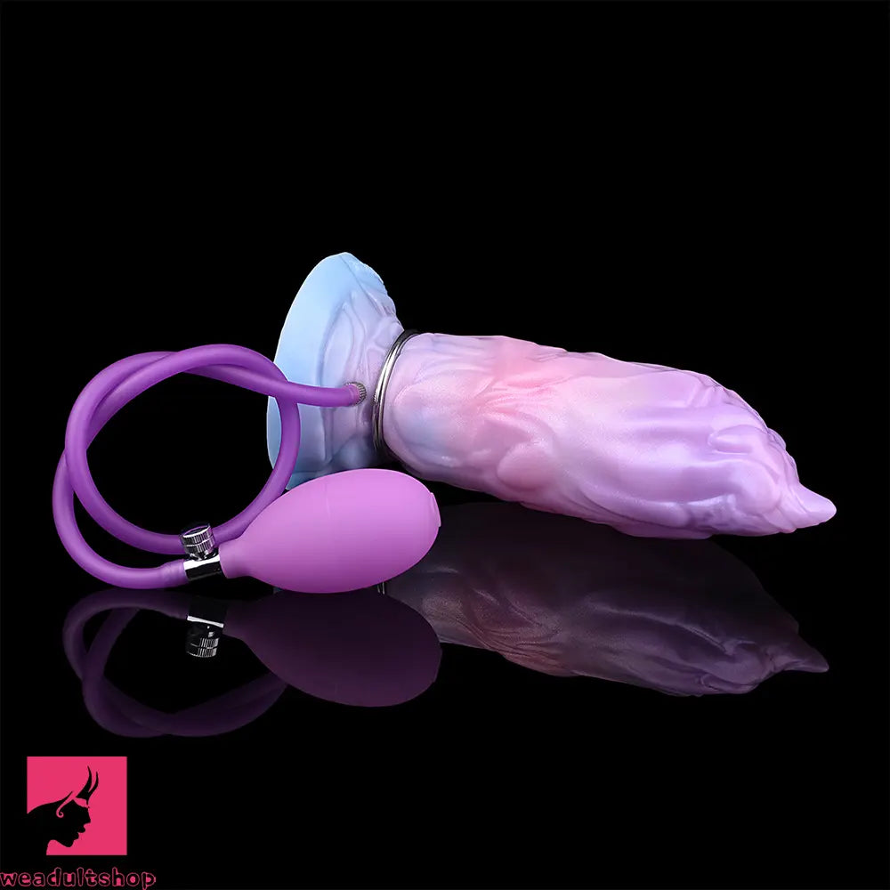 7.08in Odd Silicone Soft Squeeze Inflatable Alien Cock Dildo Self-Retreative