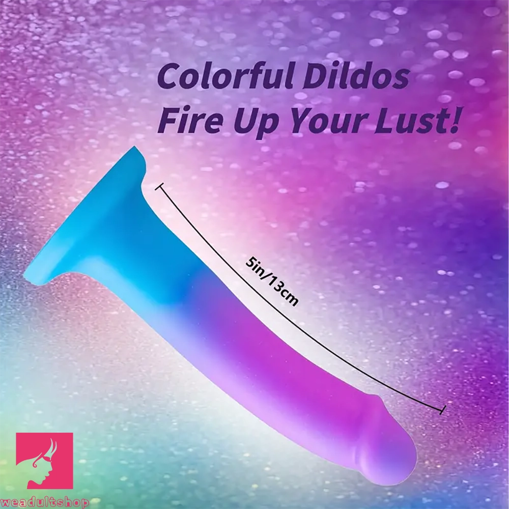 5.5in Soft Silicone Fantasy Dildo Flexible Anal Plug For Hands-Free Clit Play