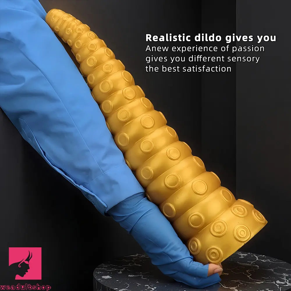 15in Gold Silicone Octopus Legs Extra Large Thick Long Dildo For Women