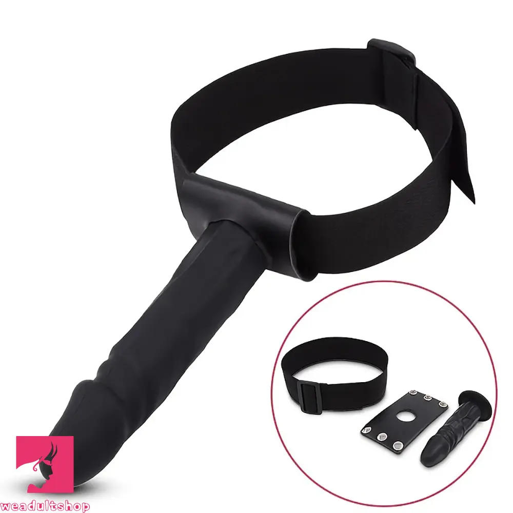7.08in Wearable Bondage Training Mouth Face Gag Dildo For BDSM Game