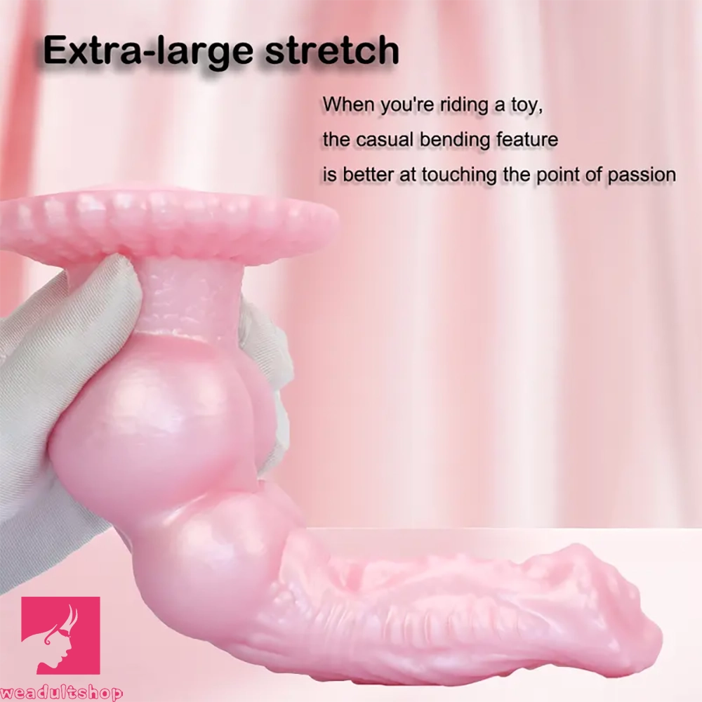 8.62in Realistic Dog Penis Design Silicone Dildo G-Spot Vaginal Dilation