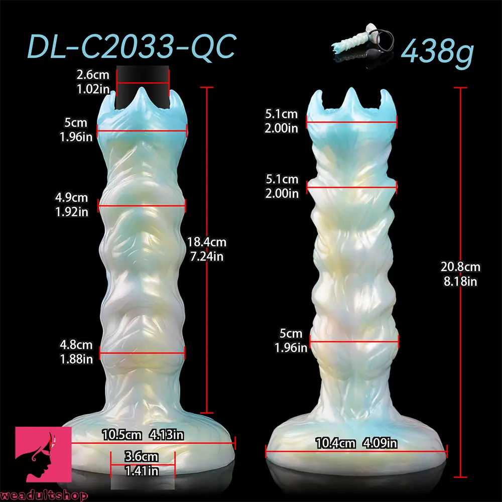 8.18in Soft Fleshy Texture Big Odd Ovipositor Egg Laying Inflatable Dildo