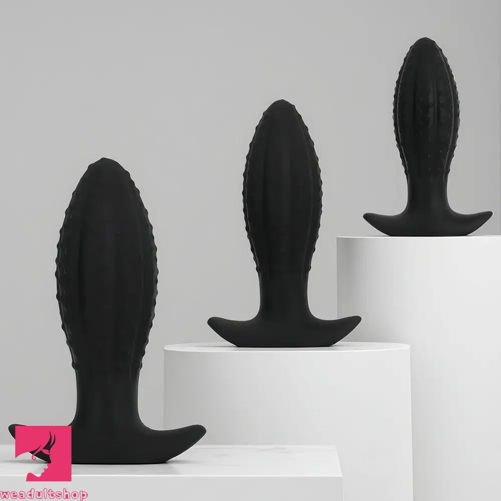 4.52in 5.7in 7.08in Black Bodysafe Ultra-silicone Small Anal Plug Cock Dildo