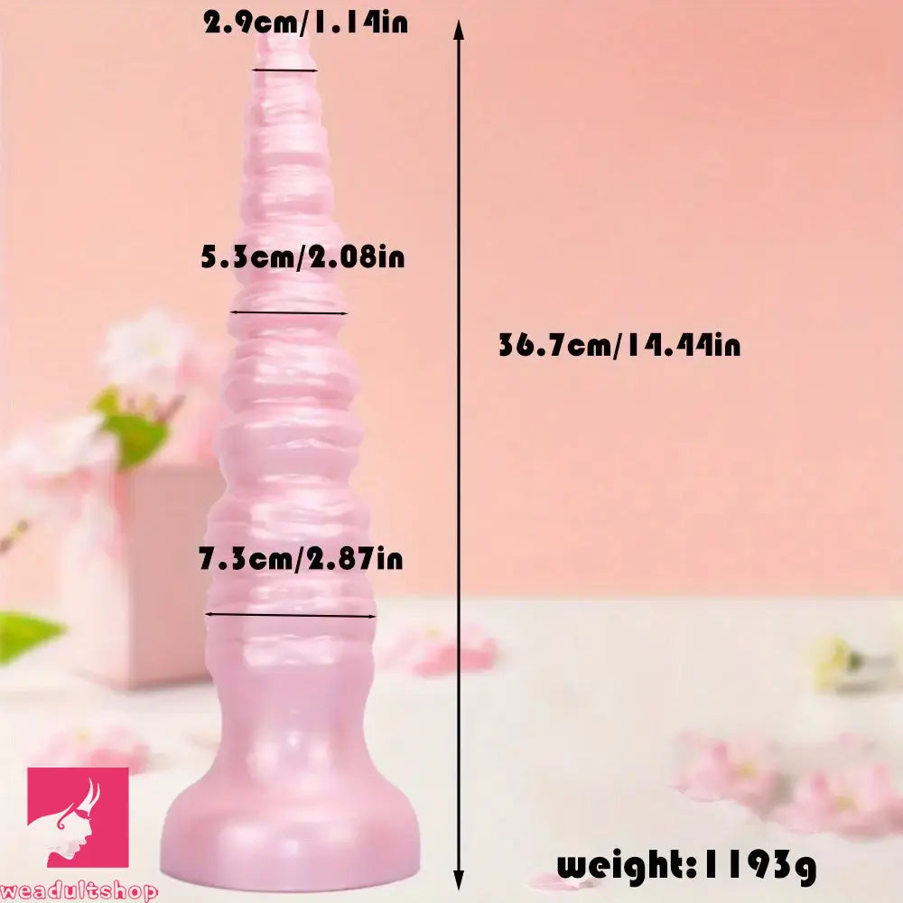 14.44in Silicone Ultra Long Threaded Deep Huge Thick Dildo For Clitoris