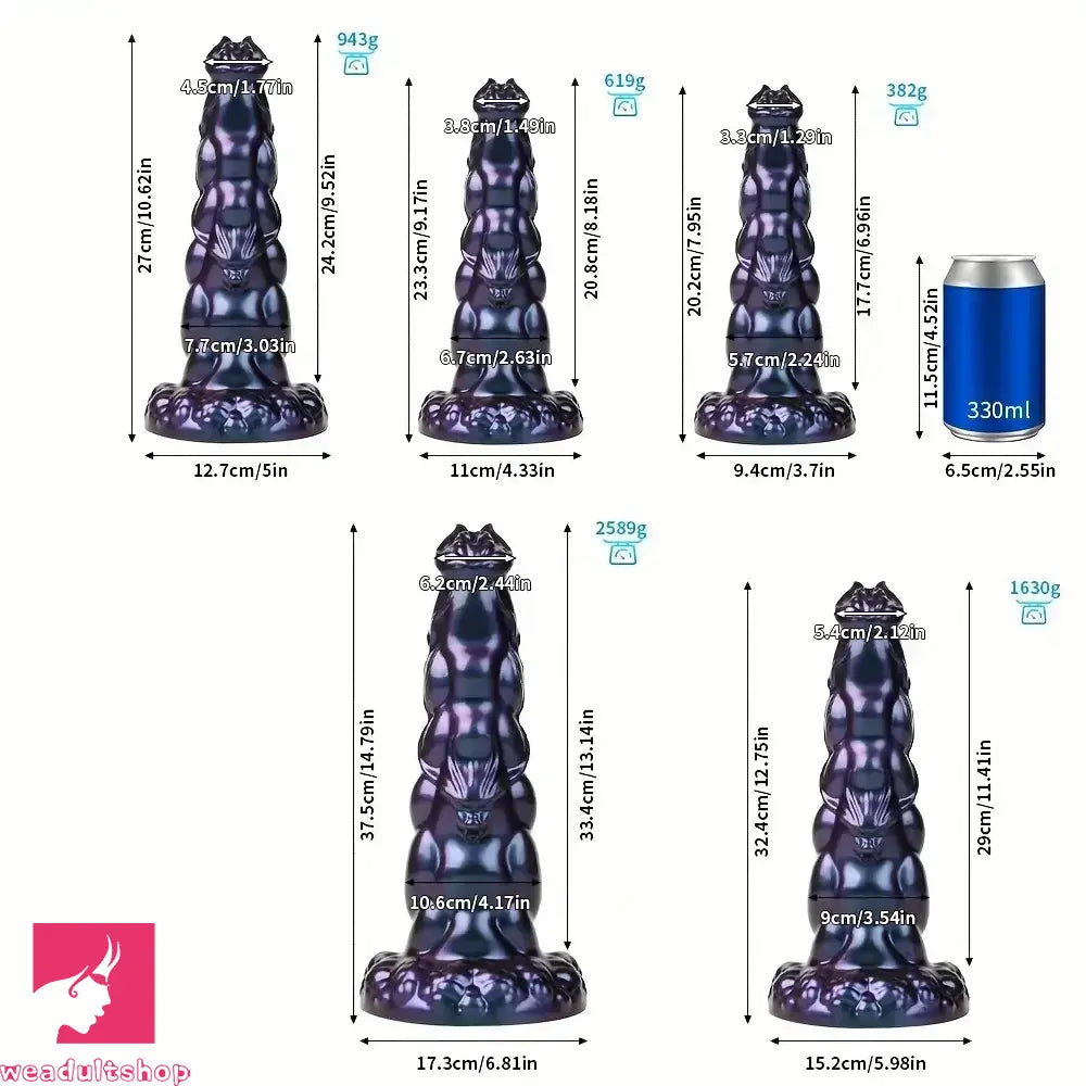 7.95in 9.17in 10.62in 12.75in 14.79in Monster Huge Silicone Stuffed Dildo