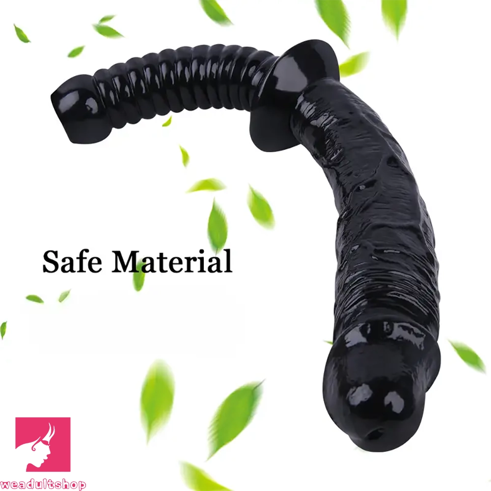 12.59in Extra Large Dual-Headed Handheld Solid Color Realistic Clit Dildo