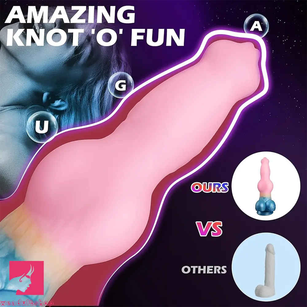 9.65in Monster Dog Knot Large Animal Wolf Silicone Soft Dildo For G-Spot