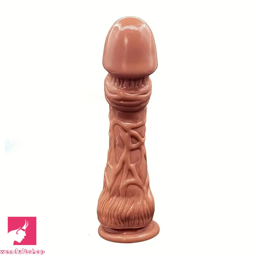 10.04in Realistic Big Head Suction Cup Glans Dildo Manual Masturbator
