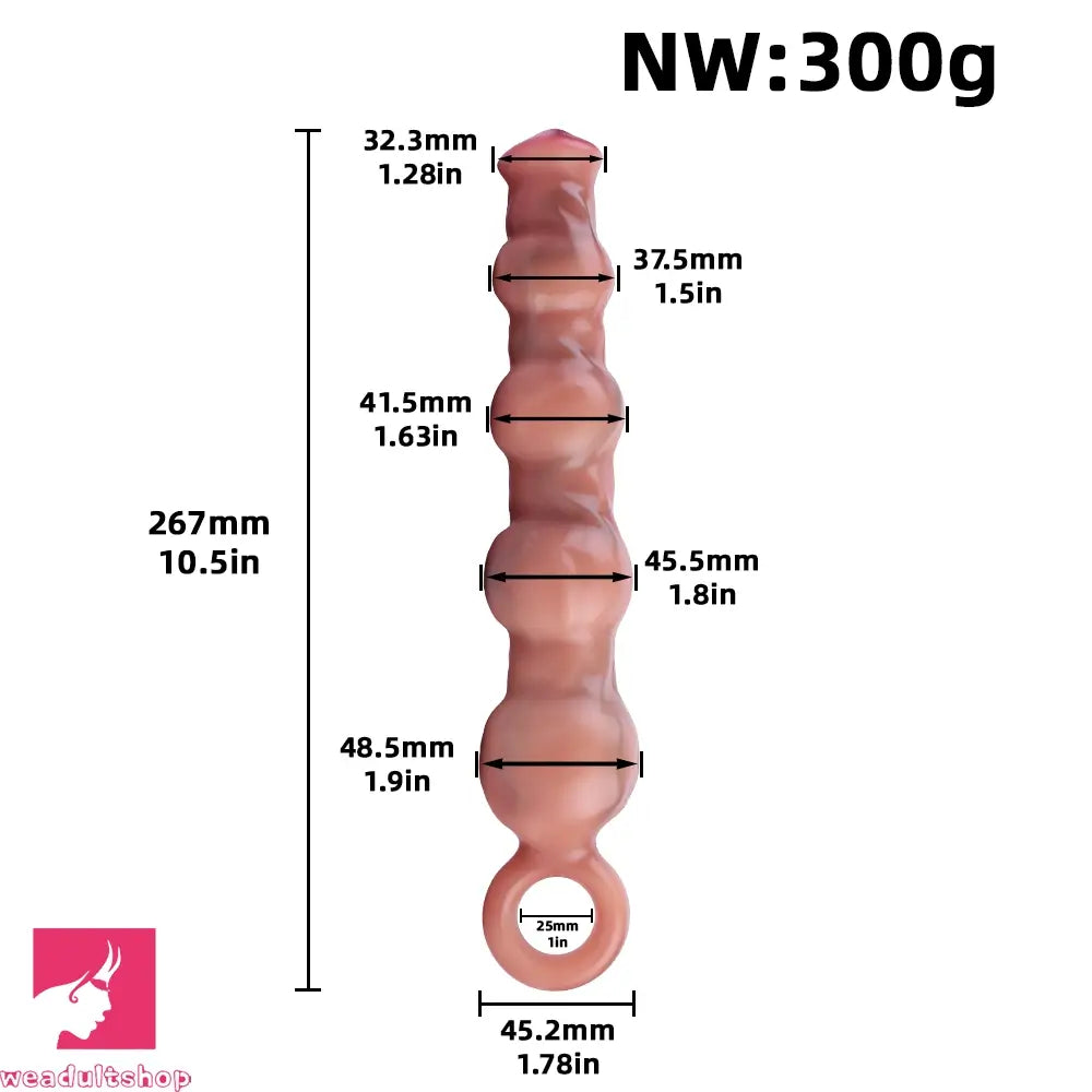 10.5in Big Vibrating Silicone Pulling Beads G Spot Horse Dildo With 3 Motors