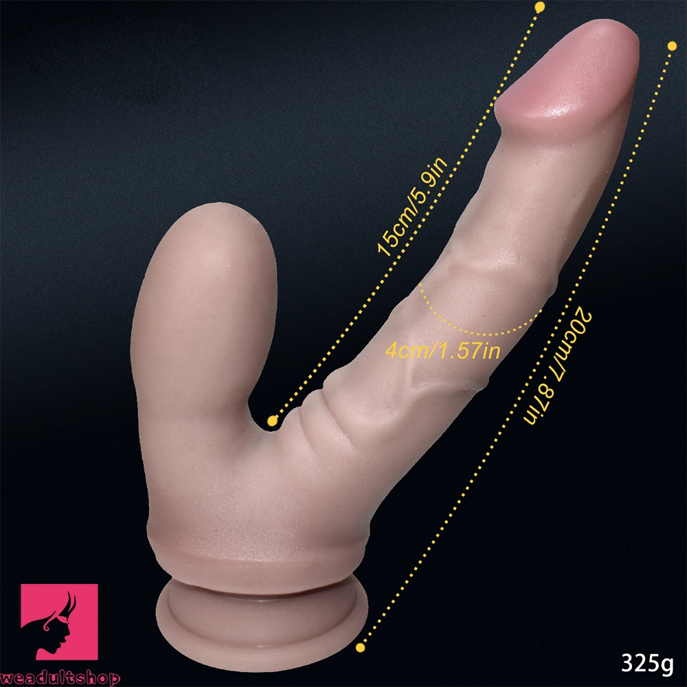 7.87in Female Silicone Soft Super Realistic G-Spot Anal Stimulation Dildo