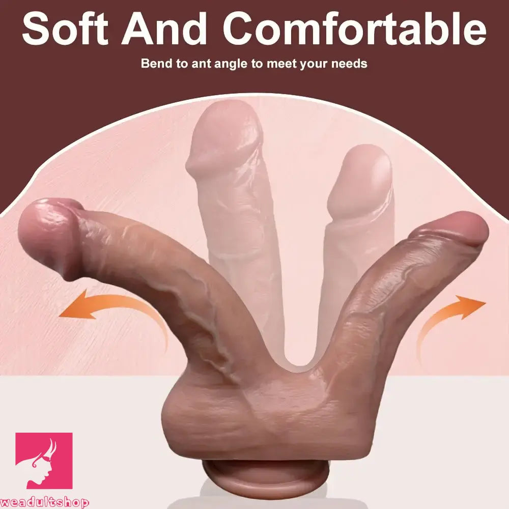 8.85in 9.84in Dual-Headed Soft Double-Layered Silicone Strap on Dildo