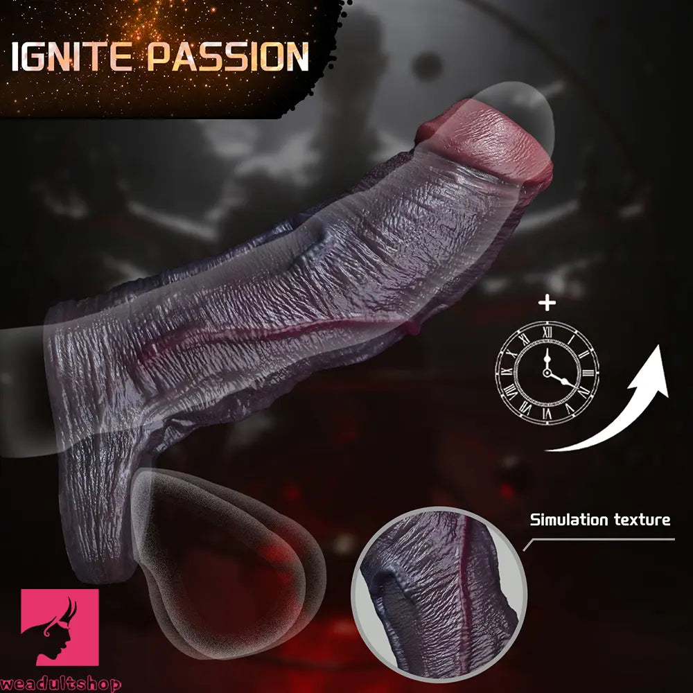6.89in Platinum Silicone Real Feeling Dildo Sleeve Stretchy Penis Sleeve Ring