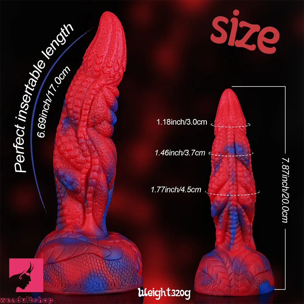 7.87in Spider Skin Liquid Silicone Soft Dildo Adult Pleasure Anal Masturbator