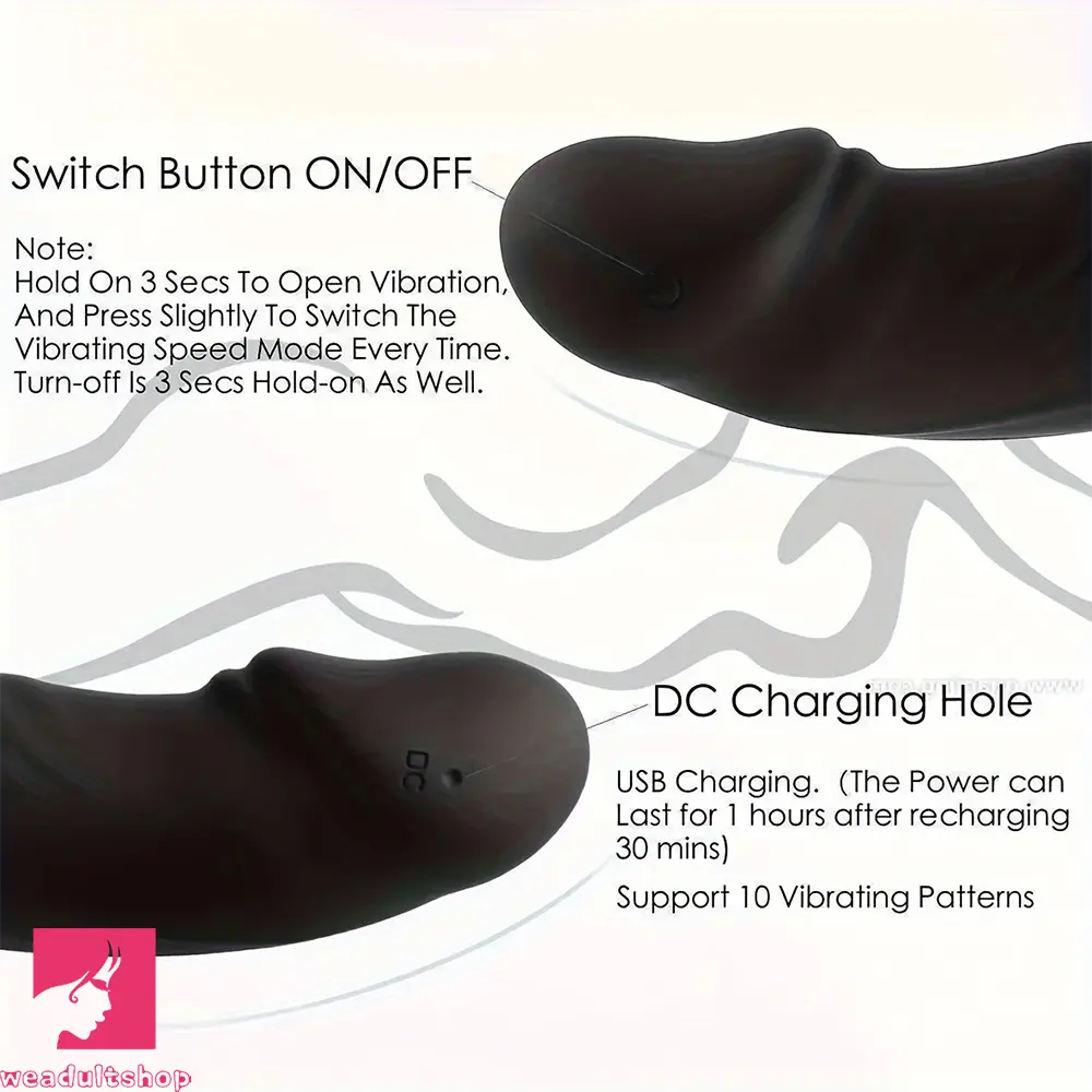 3.35in Finger Dildo Sleeve Vibrator Rechargeable G-Spot Massager Cock Toy