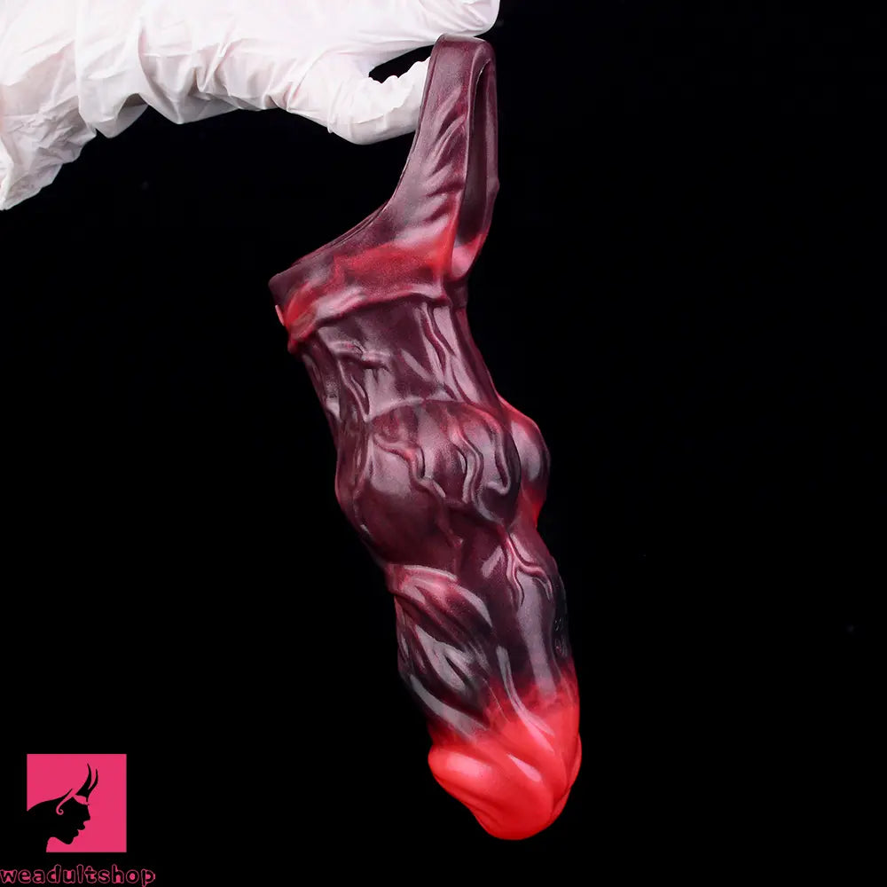 5.91in Silicone Dog Cock Sleeve Knot Dildo Vibrating Dildo With Cock Ring