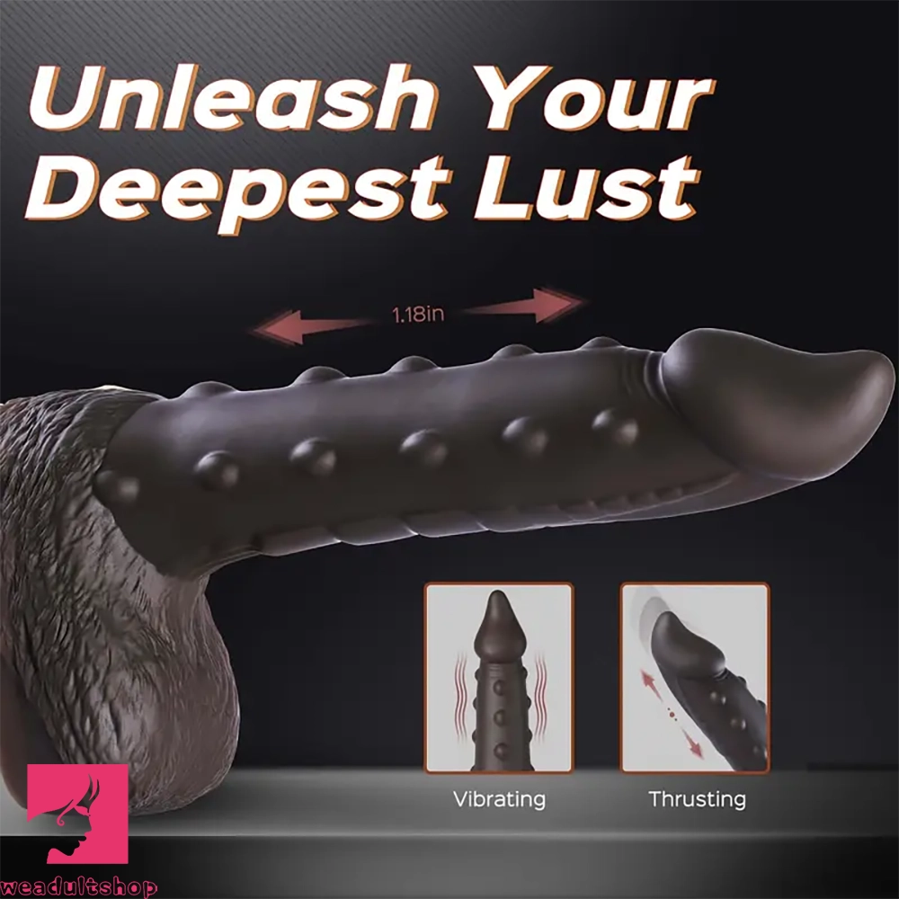 8.66in Realistic Silicone Spiked Thrusting Vibrating Dildo For Clit Hands-Free