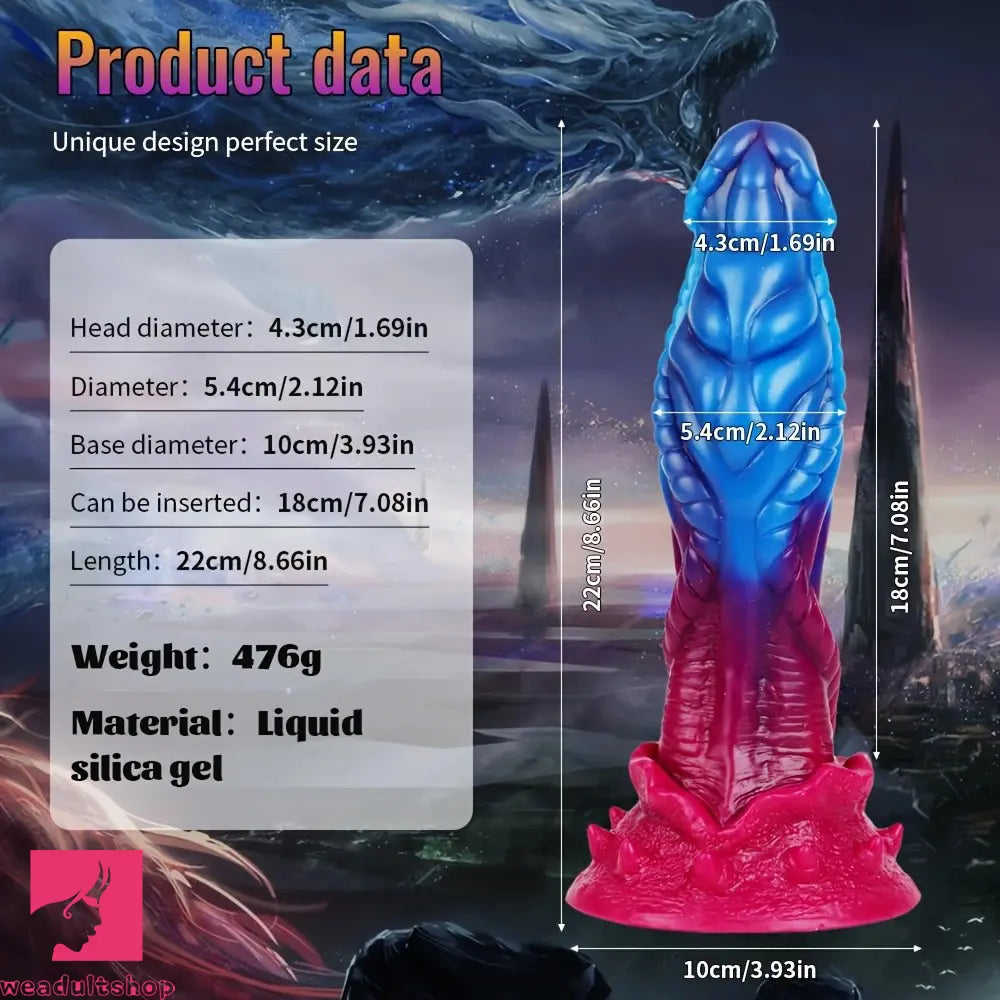 8.66in Realistic Dragon Dildo Silicone Large Anal Dildo For Vaginal Clit