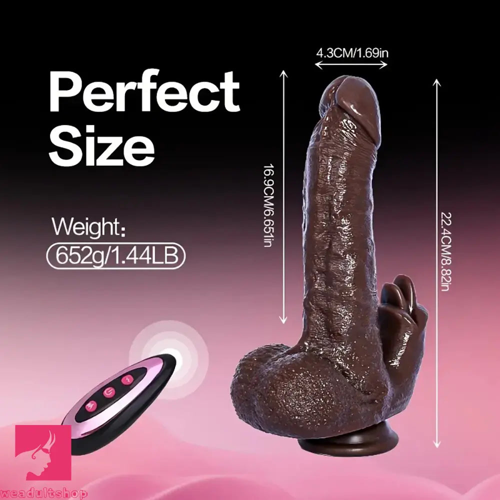 8.82in Compact Electric Heating Vibrating Auto Dildo With Realistic Prostate