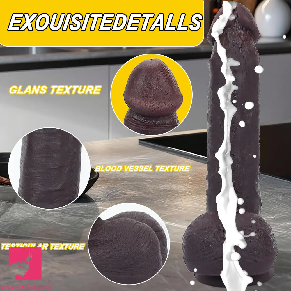 8.67in Double Layer Silicone Soft Big Dildo For Vaginal Massage Masturbation