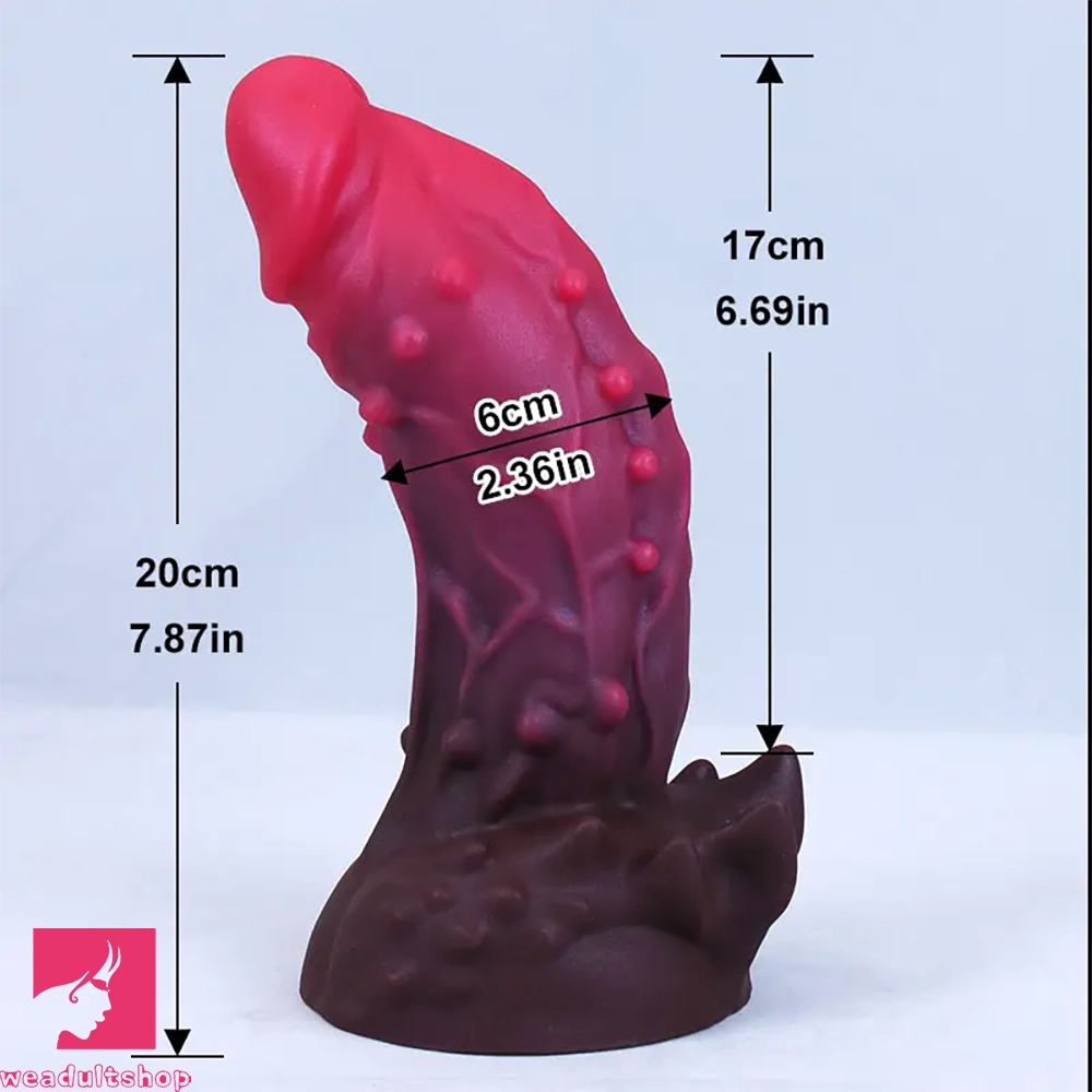 7.87in Real Silicone Monster Spiked Cock Dildo With Strong Suction Cup