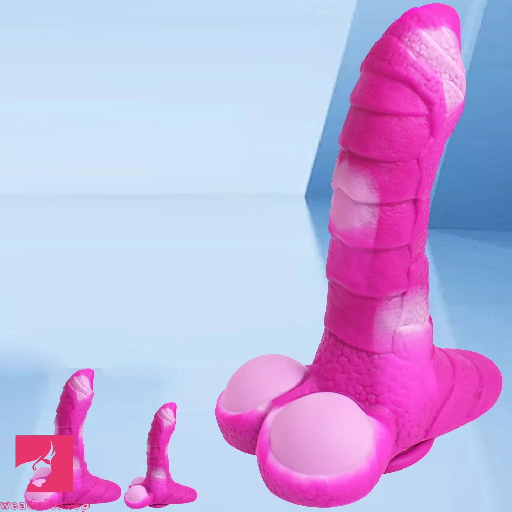 7.08in 9.05in Uncut Big Monster Animal Soft Silicone Luminous Clit Dildo