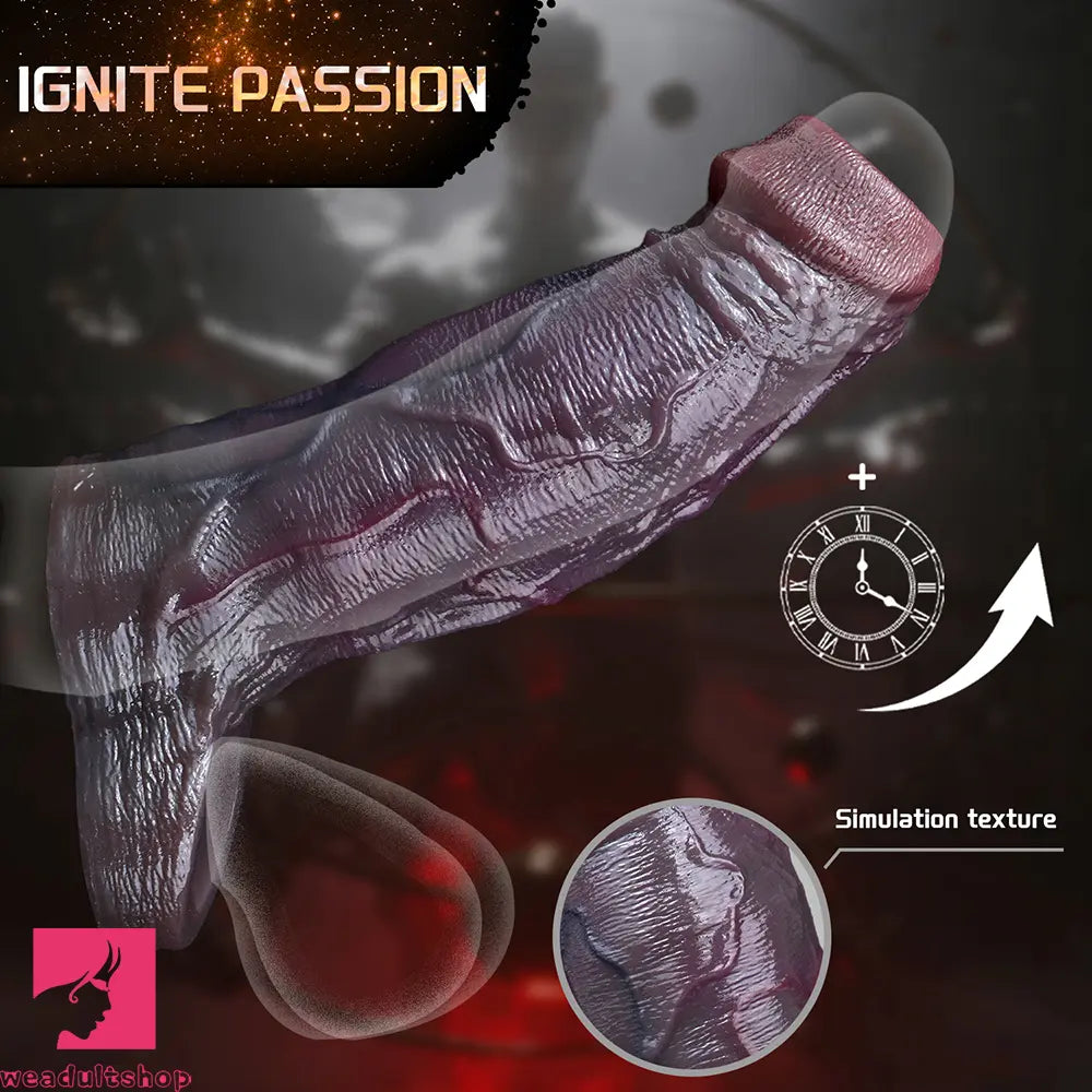 6.29in Platinum Silicone Penis Dildo Sleeve Silicone Prostate Massage Cock