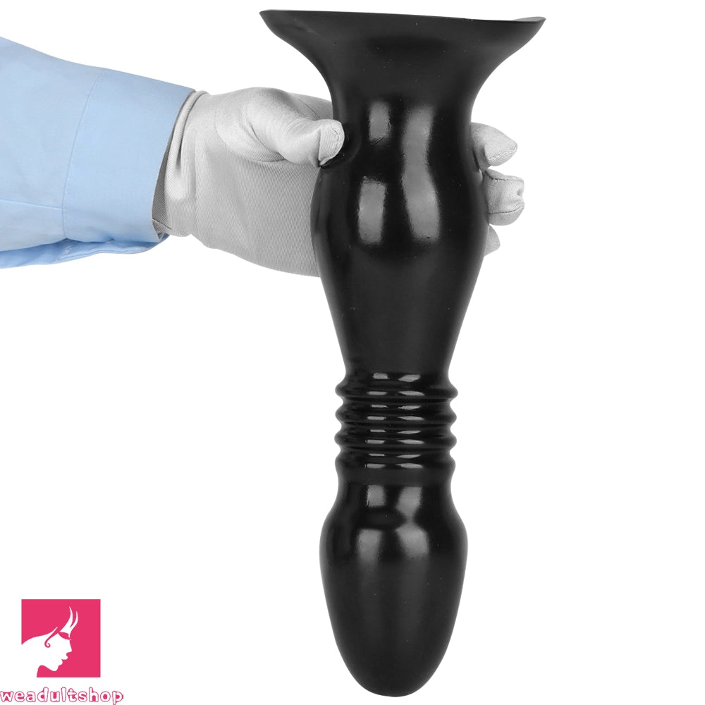 8.66in 12.2in Big Head Anal Dilation Black Big PVC Anal Plug Cock Dildo