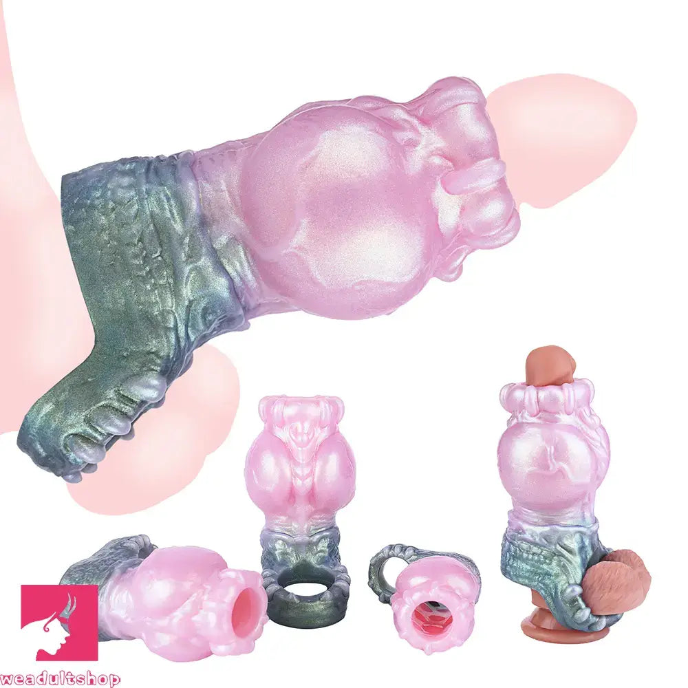 4.17in 4.84in 5.62in Monster Knot Cock Sleeve Dildo Hollow Male Penis