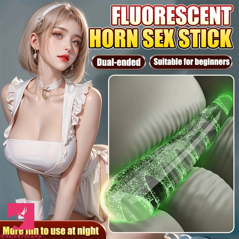 6.69in Fluorescent Glass Nighttime Glow-in-the-Dark Real G Spot Dildo