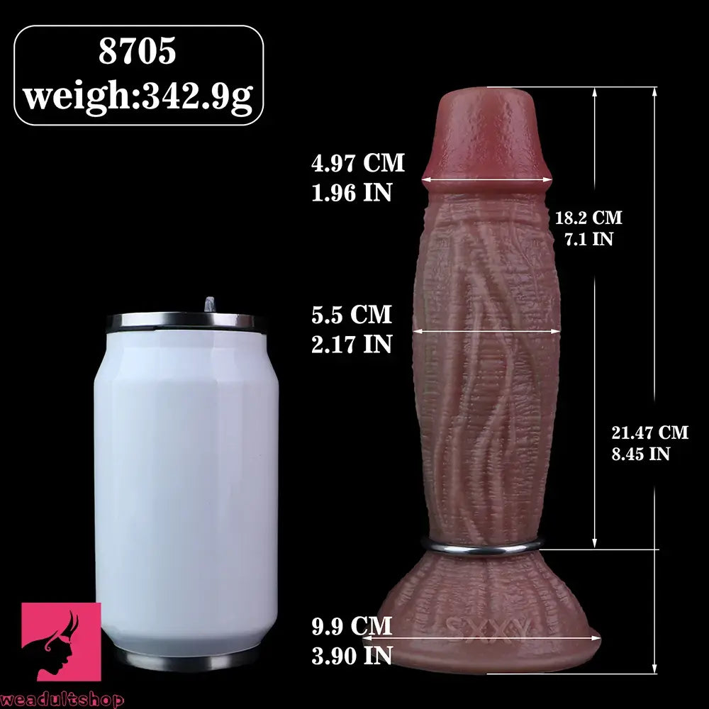 8.45in Ovipositor Platinum Silicone Dildo Soft Realistic Silicone Anal Trainer