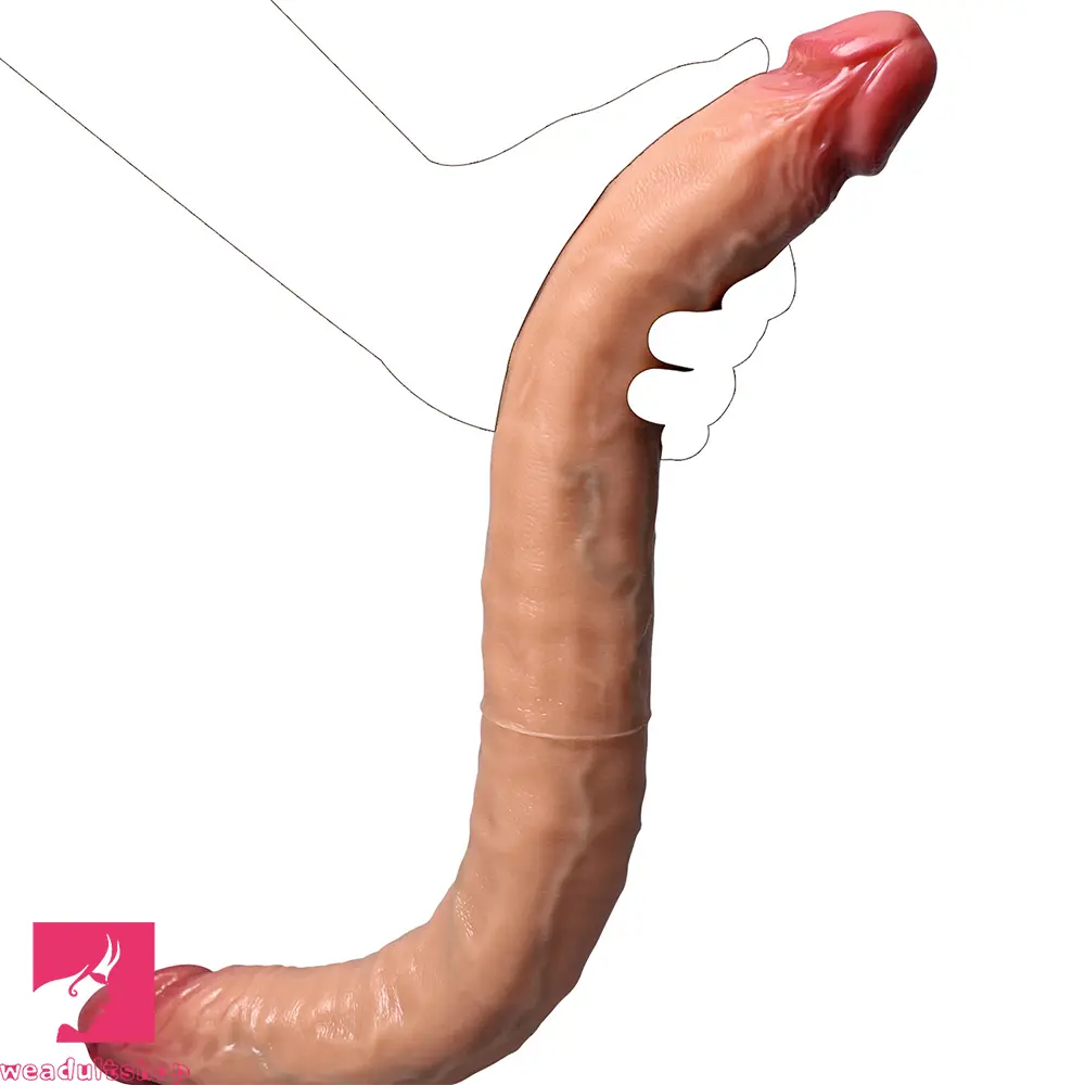 18.3in Dual Sided Dildo Soft Big Silicone Cock For Masturbation Aid