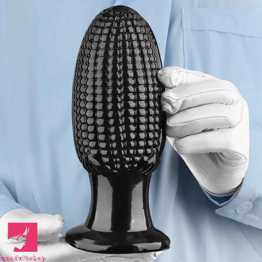 5.9in 6.7in 8.07in Black PVC Thread Granules Corn Dildo For Anal Cock