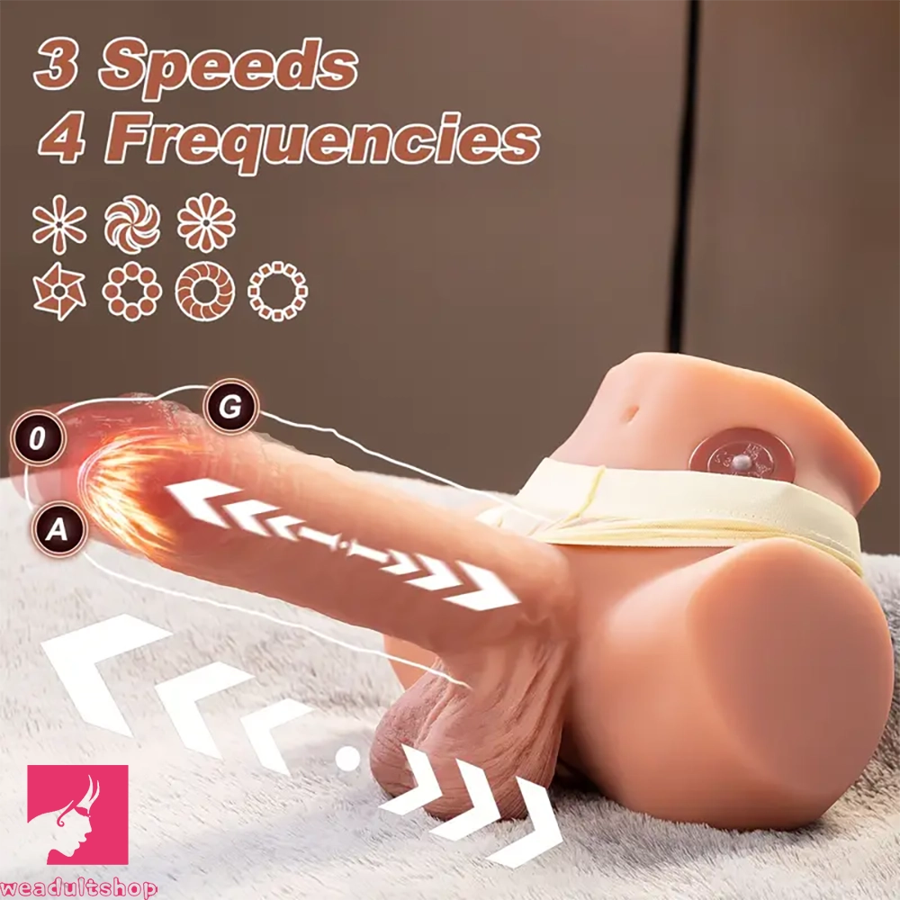 5.91in Silicone Thrusting Vibrating Dildo With Automatic Soft Male Sex Torso