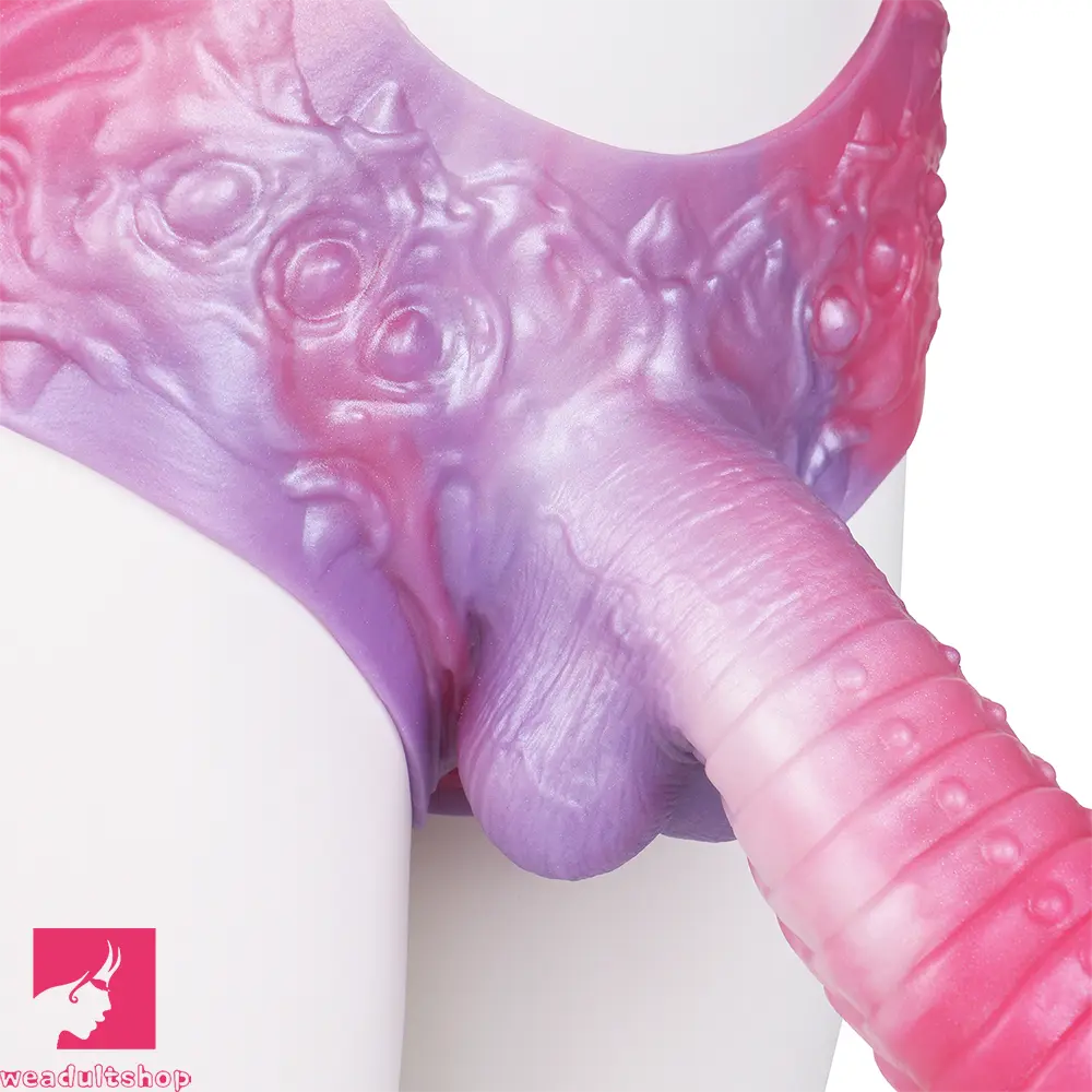 9.05in Hollow Spiked Uncut Strap on Dildo Silicone Dildo For Anus Cock