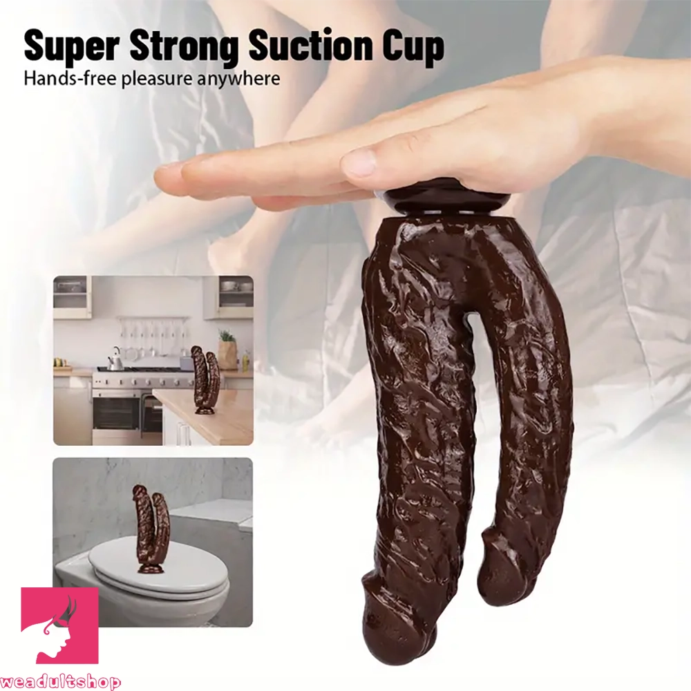 8.26in Double-Ended PVC Dildo Realistic Soft Anal Sex Toy For Lesbian