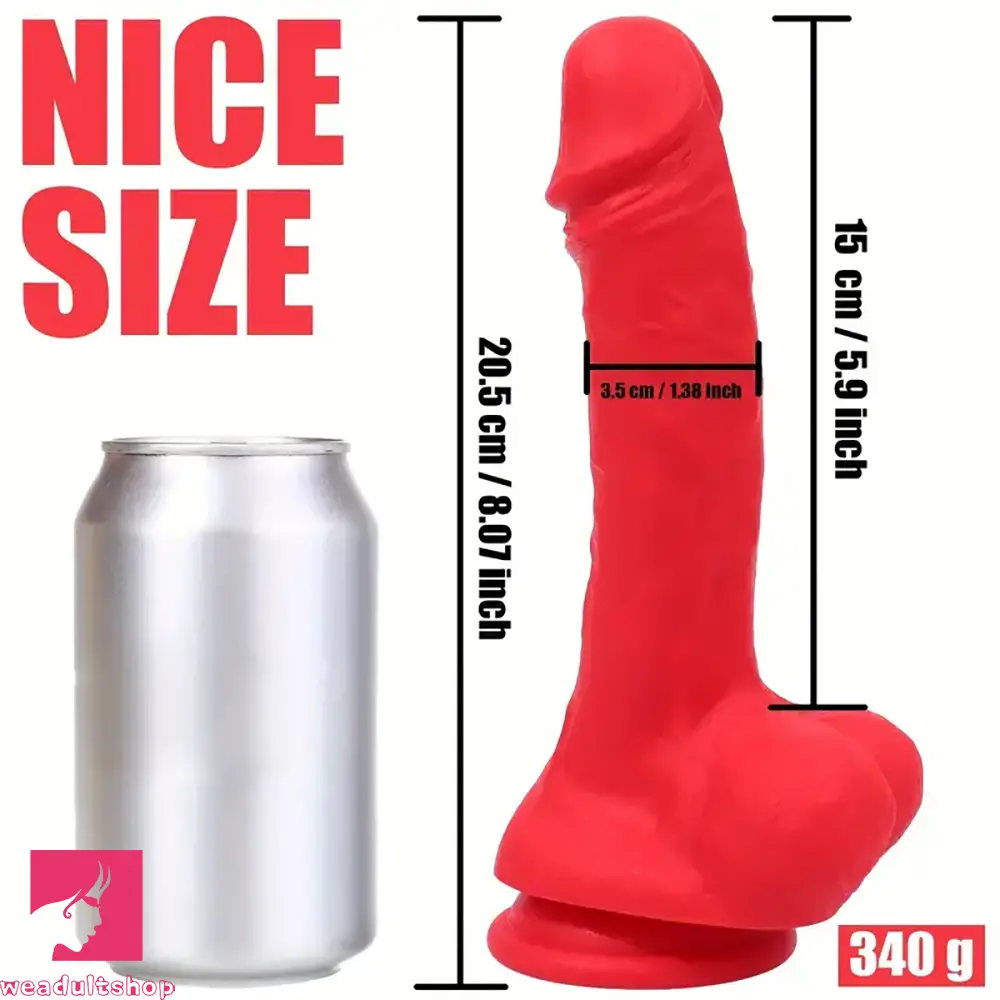8.07in Real Lifelike Veins Texture Big Silicone Soft Female Dildo Weadultshop