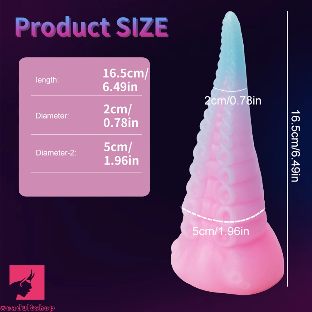 6.49in Luminous Soft Tentacle Octopus Silicone Animal Dildo For Prostate