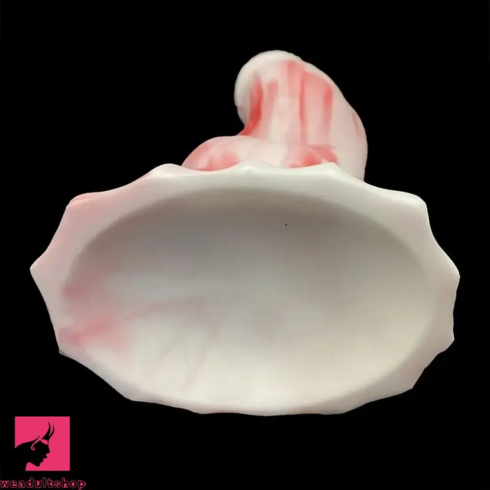 7.28in Red White Dolphin Liquid Silicone Waterproof Flexible Knot Odd Dildo