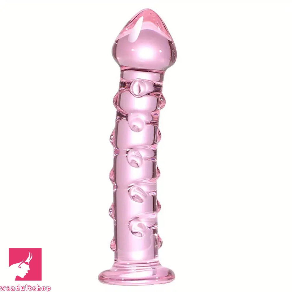 6.61in Clear Glass Adult Sex G-spot Spiked Dildo G Spot Stimulation Toy