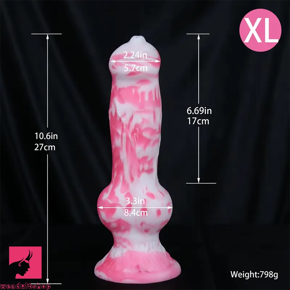 7.08in - 12.99in Realistic Pink Silicone Dog Knot Dildo Realistic Cock Toy