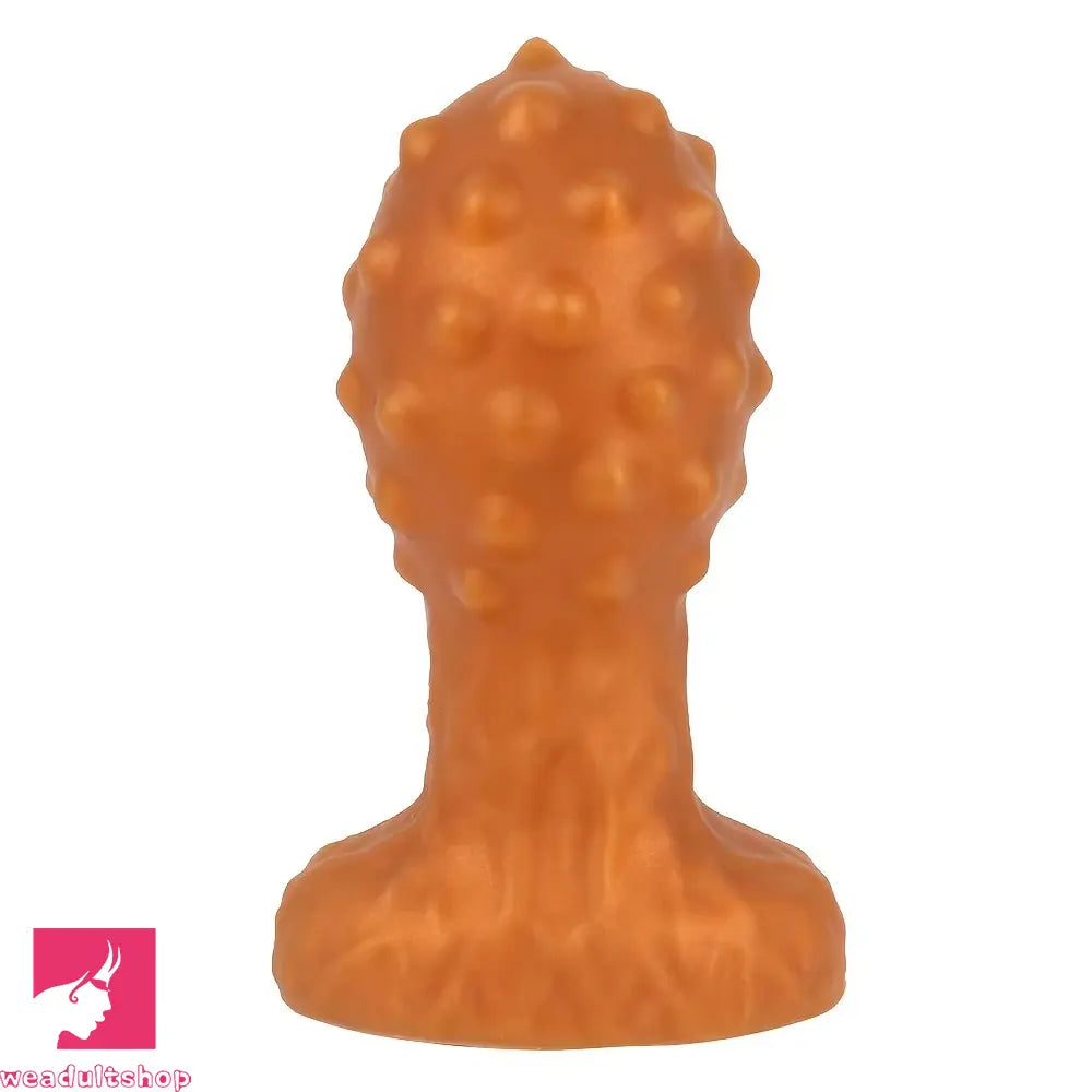 5.12in Spiked Butt Plug Dildo Ultra-Soft Liquid Silicone G-Spot Clit Massager